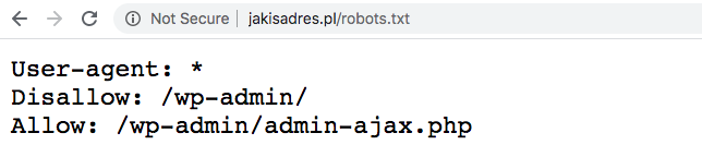 Plik robots.txt generowany automatycznie przez WordPressa