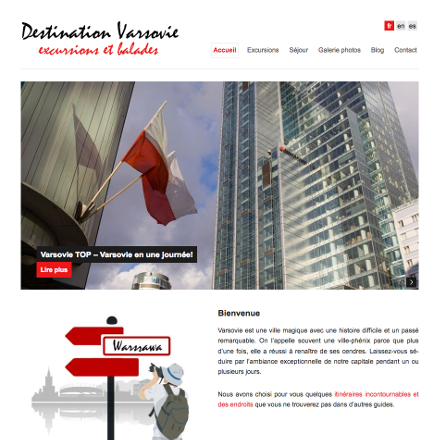 Strona na WordPressie dla Destination Warsaw